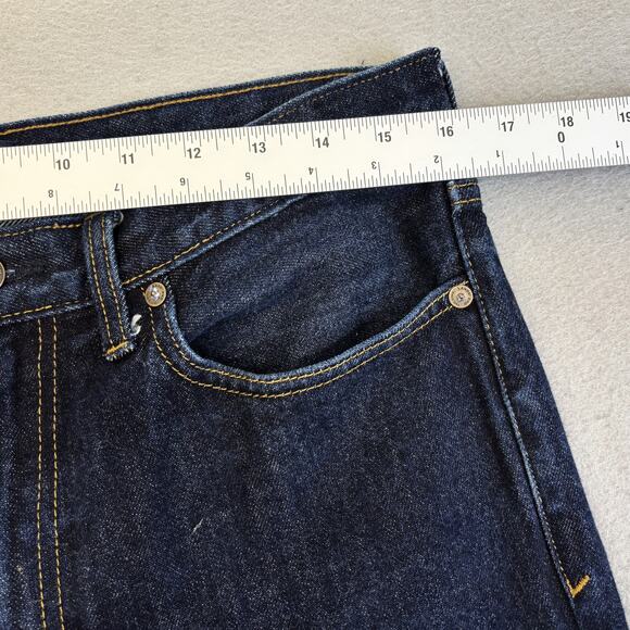 Lands End Jeans Mens 32x27 Square Rigger Blue Denim Coupe Classique Traditional - Picture 6 of 9